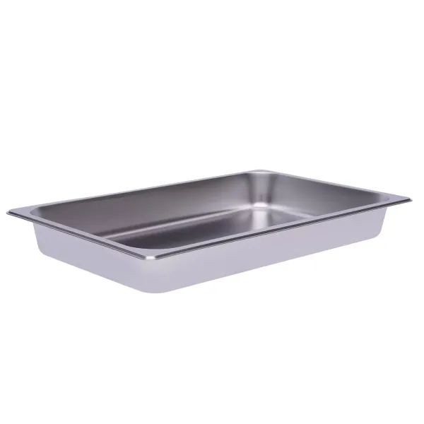 Lot de 6 récipients en acier inoxydable empilables 1/1 - Pour gastronomie rectangulaire