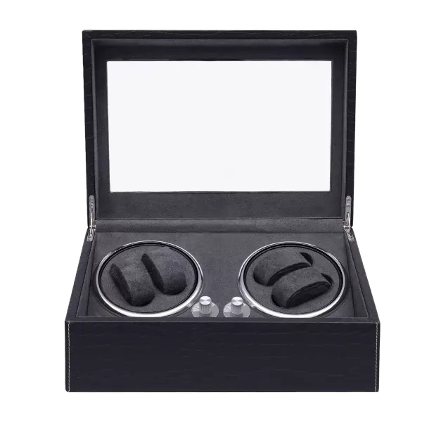 Boîte 4+6 montres Remontoir automatique en PU pour horlogerie Collectionneur Cadeau Vitrine