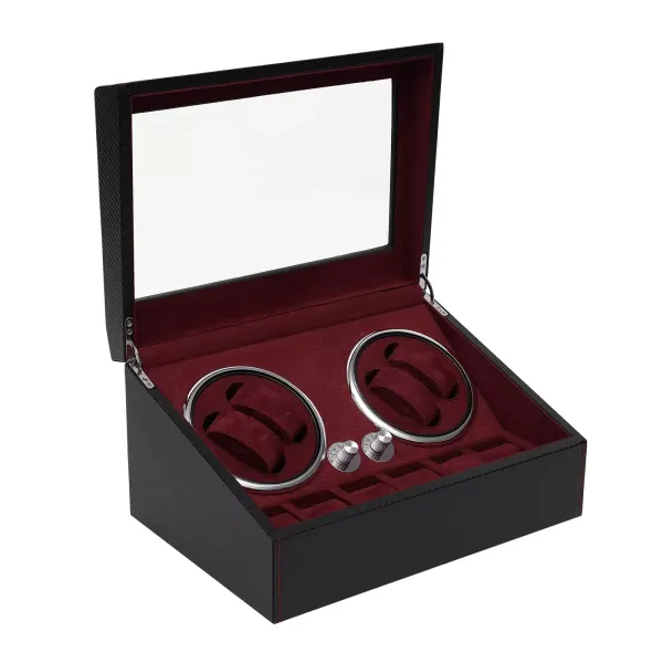 Remontoir automatique pour montres Moteur silencieux PU Boîtier de montre pour vitrine