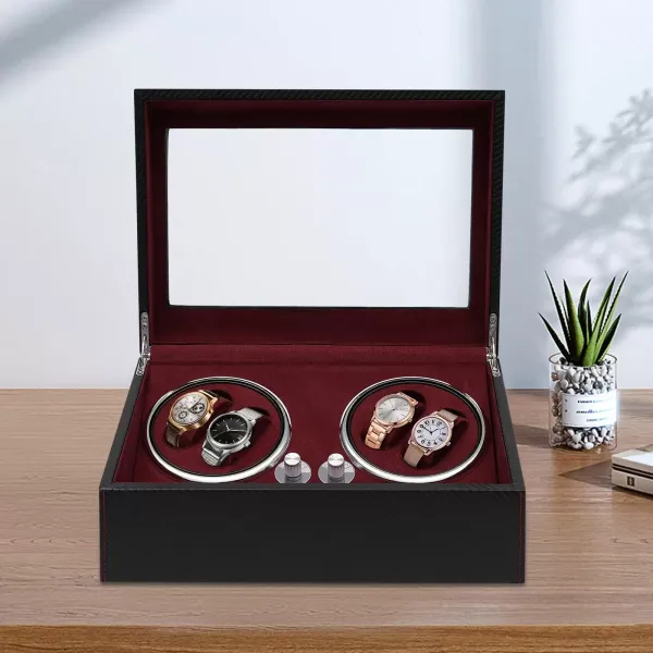 Remontoir automatique pour montres Moteur silencieux PU Boîtier de montre pour vitrine Remontoir automatique pour montres Moteur silencieux PU Boîtier de montre pour vitrine
