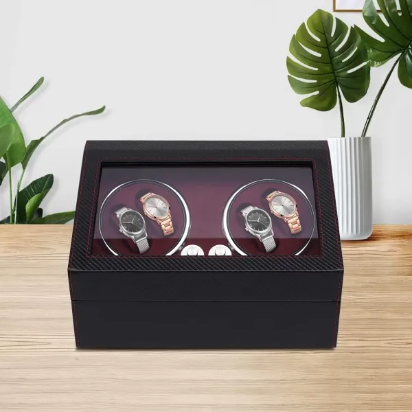 Remontoir automatique pour montres Moteur silencieux PU Boîtier de montre pour vitrine Remontoir automatique pour montres Moteur silencieux PU Boîtier de montre pour vitrine