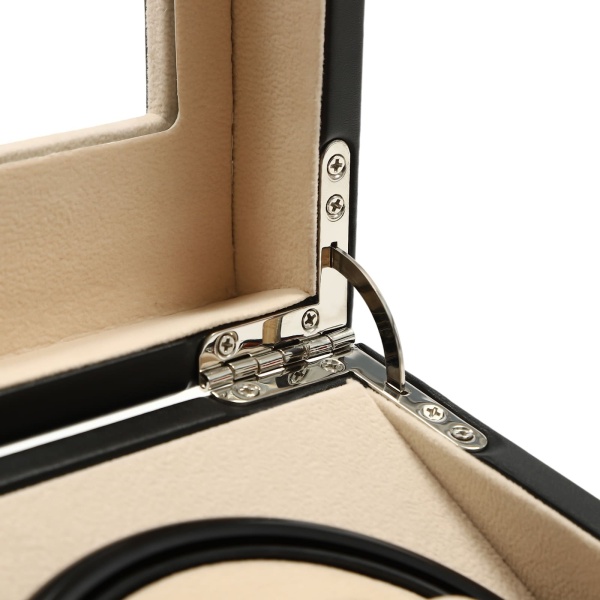 Remontoir de montre en cuir et bois à Rotation automatique 4 + 6, boîte de rangement noire