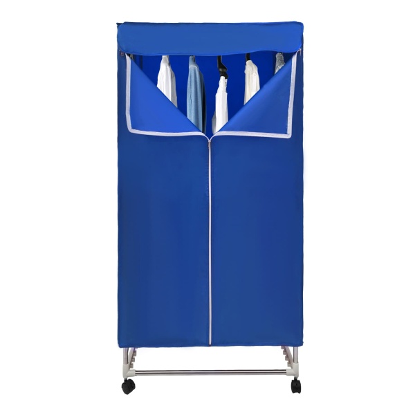 Séchoir électrique 1500 W avec minuterie (0-240 min), télécommande, double couche, design Dryer Machine pour appartements, maison, voyage (bleu)