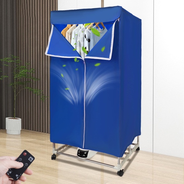 Séchoir électrique 1500 W avec minuterie (0-240 min), télécommande, double couche, design Dryer Machine pour appartements, maison, voyage (bleu) Séchoir électrique 1500 W avec minuterie (0-240 min), télécommande, double couche, design Dryer Machine pour appartements, maison, voyage (bleu)
