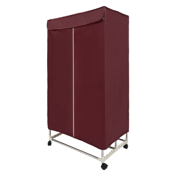 Séchoir électrique 1500 W avec minuterie (0-240 min), télécommande, double couche, design Dryer Machine pour appartements, maison, voyage (rouge vin)