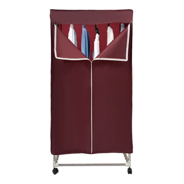 Lave-linge séchant, mini-séchoir portable pour appartements, commande tactile, fonction marche/arrêt et minuterie (rouge vin)