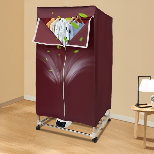 Lave-linge séchant, mini-séchoir portable pour appartements, commande tactile, fonction marche/arrêt et minuterie (rouge vin) Lave-linge séchant, mini-séchoir portable pour appartements, commande tactile, fonction marche/arrêt et minuterie (rouge vin)