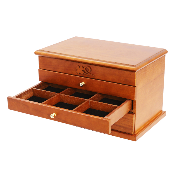 Armoire à bijoux de bureau à 4 niveaux, pour bagues, boucles d'oreilles, rangement de colliers