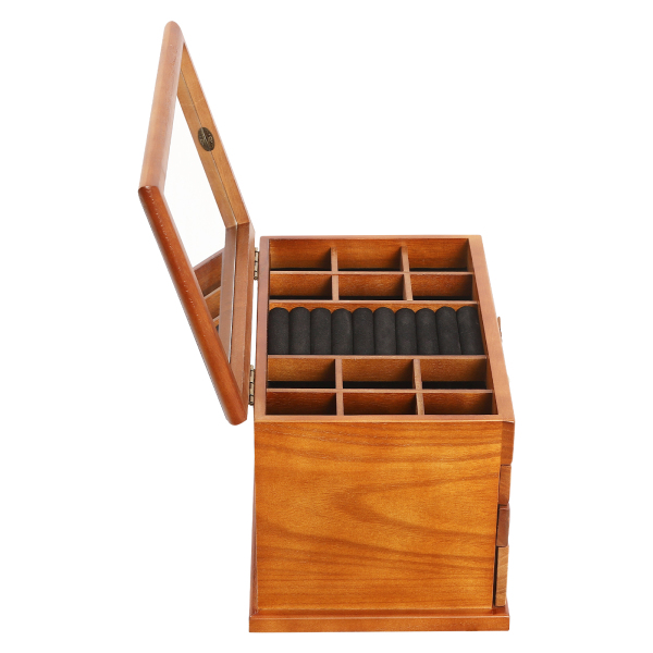 Armoire à bijoux de bureau à 4 niveaux, pour bagues, boucles d'oreilles, rangement de colliers