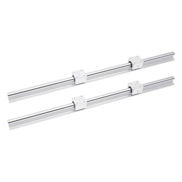 Lot de 2 guides linéaires SBR25 - 1000 mm - Rail coulissant G6 - Haute précision - Avec 4 blocs de roulement SBR25UU - Pour imprimantes 3D DIY
