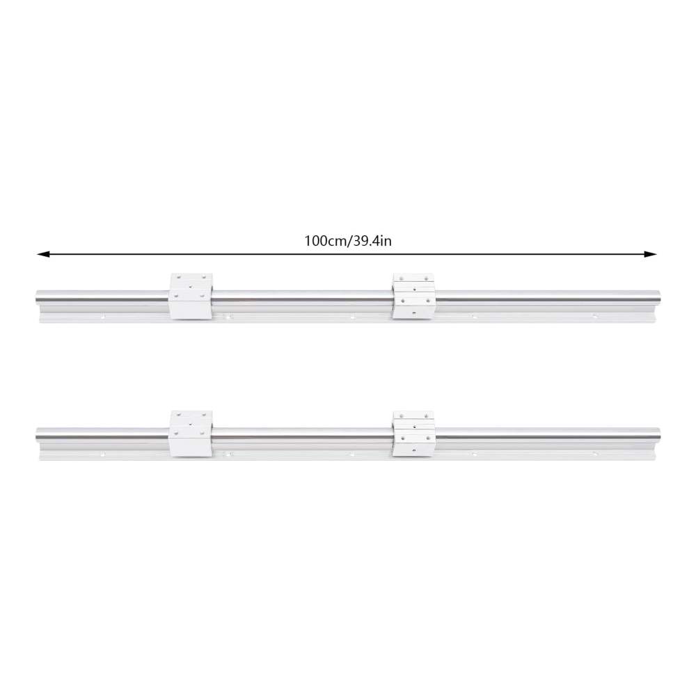 Lot de 2 guides linéaires SBR25 - 1000 mm - Rail coulissant G6 - Haute précision - Avec 4 blocs de roulement SBR25UU - Pour imprimantes 3D DIY