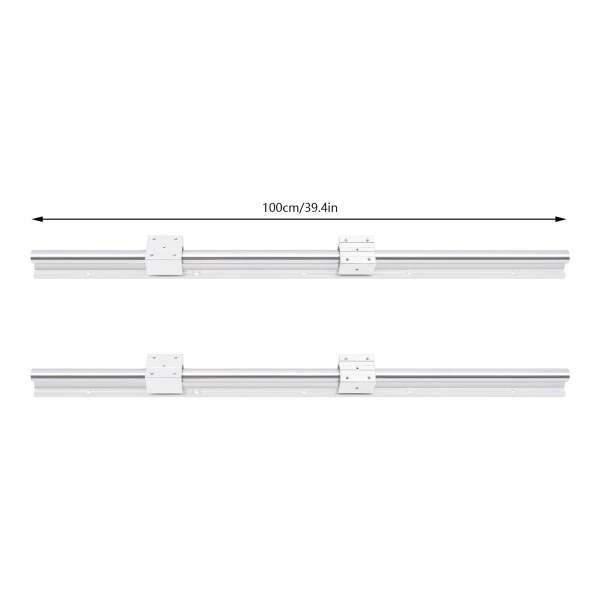 Lot de 2 guides linéaires SBR25 - 1000 mm - Rail coulissant G6 - Haute précision - Avec 4 blocs de roulement SBR25UU - Pour imprimantes 3D DIY