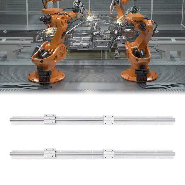 Lot de 2 guides linéaires SBR25 - 1000 mm - Rail coulissant G6 - Haute précision - Avec 4 blocs de roulement SBR25UU - Pour imprimantes 3D DIY
