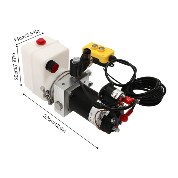 Pompe hydraulique simple effet pour benne, Groupe hydraulique 12V, 2850rpm, Débit de pompe : 1,1cc/r
