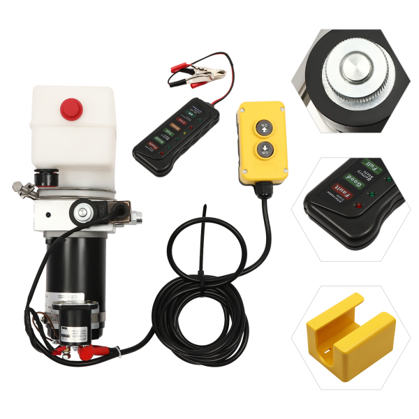 Pompe hydraulique simple effet pour benne, Groupe hydraulique 12V, 2850rpm, Débit de pompe : 1,1cc/r Pompe hydraulique simple effet pour benne, Groupe hydraulique 12V, 2850rpm, Débit de pompe : 1,1cc/r