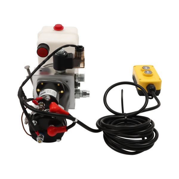 Pompe hydraulique simple effet pour benne, Groupe hydraulique 12V, 2850rpm, Débit de pompe : 1,1cc/r