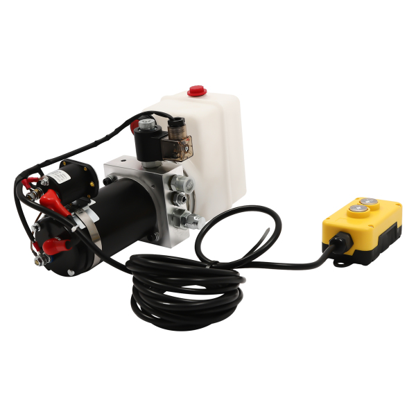 Pompe hydraulique simple effet pour benne, Groupe hydraulique 12V, 2850rpm, Débit de pompe : 1,1cc/r