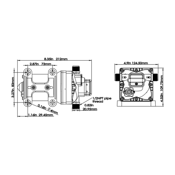 Pompe à membrane auto-amorçante - Pompe à eau haute pression - 12 V