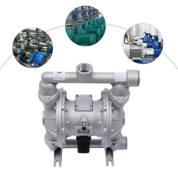 Double entrée de pompe à membrane pneumatique 1/2 pouces 4 sorties en alliage d'aluminium 44 GPM Max 115PSI QBK_40L Double entrée de pompe à membrane pneumatique 1/2 pouces 4 sorties en alliage d'aluminium 44 GPM Max 115PSI QBK_40L