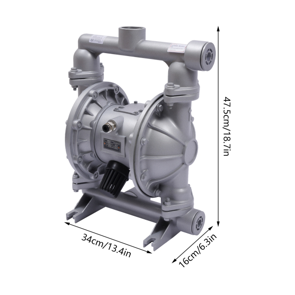 Double entrée de pompe à membrane pneumatique 1/2 pouces 4 sorties en alliage d'aluminium 44 GPM Max 115PSI QBK_40L