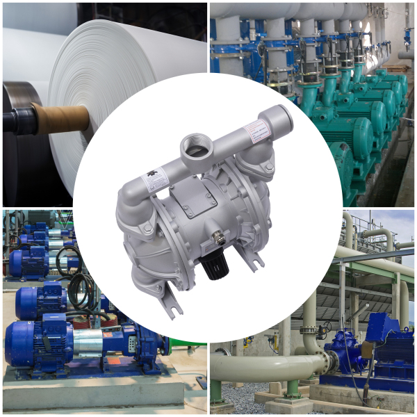 Double entrée de pompe à membrane pneumatique 1/2 pouces 4 sorties en alliage d'aluminium 44 GPM Max 115PSI QBK_40L Double entrée de pompe à membrane pneumatique 1/2 pouces 4 sorties en alliage d'aluminium 44 GPM Max 115PSI QBK_40L