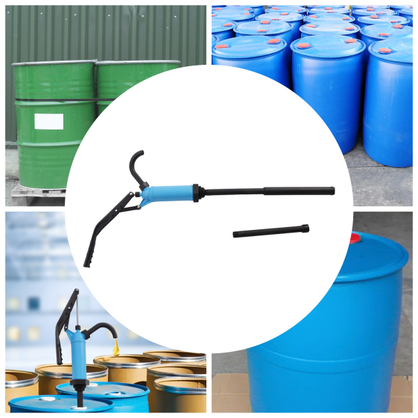 Pompe à fût à levier en plastique, pompe manuelle en PP, pompe à fût à bec bleu en PP Pompe à fût à levier en plastique, pompe manuelle en PP, pompe à fût à bec bleu en PP