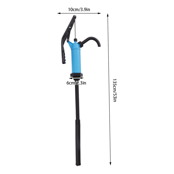Pompe à fût à levier en plastique, pompe manuelle en PP, pompe à fût à bec bleu en PP Pompe à fût à levier en plastique, pompe manuelle en PP, pompe à fût à bec bleu en PP