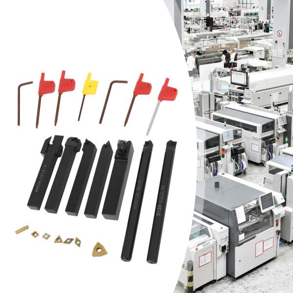 Outil de tournage de tour indexable, ensemble d'outils de tournage de 7 pièces, porte-outils de tour en métal Outil de tournage de tour indexable, ensemble d'outils de tournage de 7 pièces, porte-outils de tour en métal