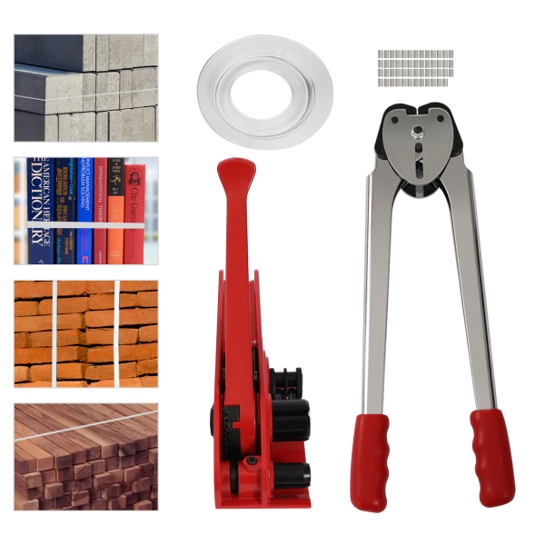 Kit de cerclage manuel comprenant des clips de cerclage de tendeur de joint pour emballage PP de tendeur