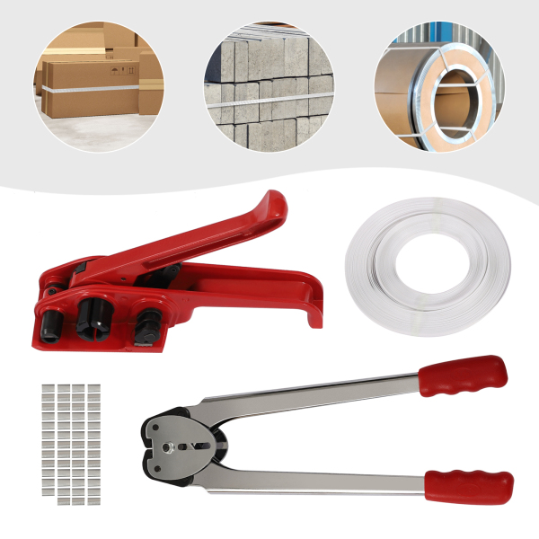 Kit de cerclage manuel comprenant des clips de cerclage de tendeur de joint pour emballage PP de tendeur