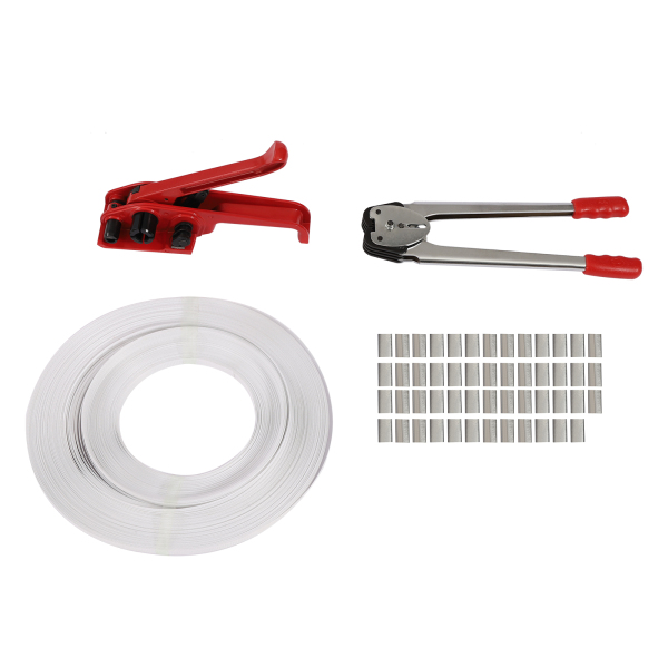Kit de cerclage manuel comprenant des clips de cerclage de tendeur de joint pour emballage PP de tendeur