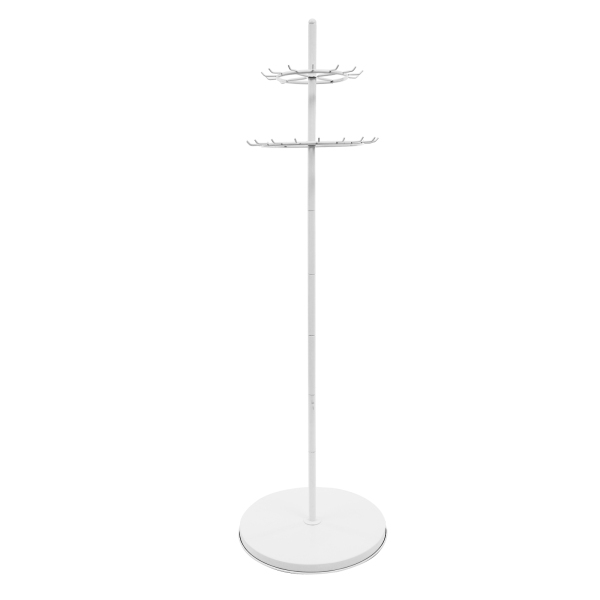 Présentoir pour ceintures - Porte-cravates blanc, support pour ceintures à fixer au sol,