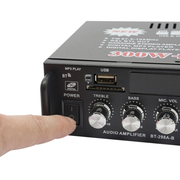 Amplificateur de puissance BT-298A, amplificateur audio, prend en charge la carte SD, le disque U, Bluetooth et MP3