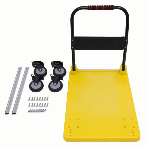 Chariot de transport pliable - Plate-forme pliante - Pour camion - Chariot à main - 400 kg - Avec roues rotatives à 360 degrés Chariot de transport pliable - Plate-forme pliante - Pour camion - Chariot à main - 400 kg - Avec roues rotatives à 360 degrés
