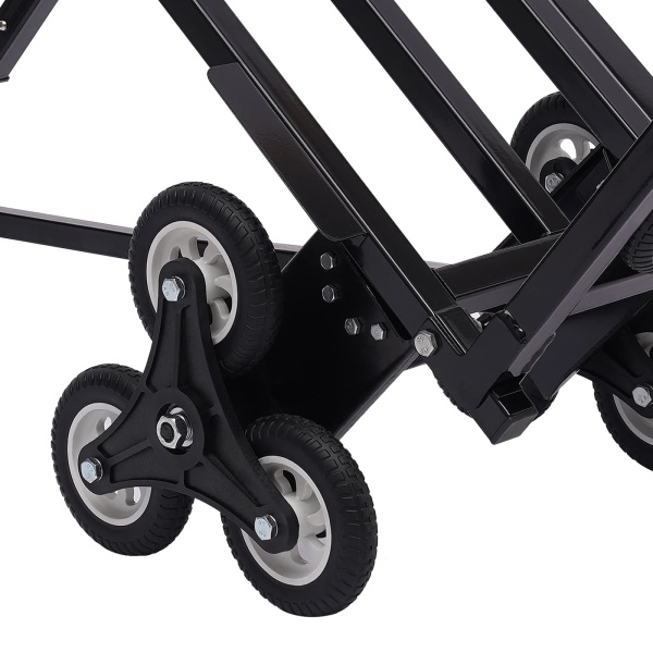 Diable pliable 150 kg - Chariot de transport en acier - Accoudoir réglable en hauteur - Chariot d'escalier avec 10 roues Diable pliable 150 kg - Chariot de transport en acier - Accoudoir réglable en hauteur - Chariot d'escalier avec 10 roues