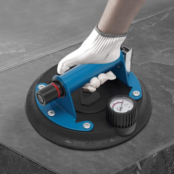 Ventouse concave sous vide pour le granit et le verre de levage à ventouse en verre avec poignée et pompe, capacité de charge de 240lbs