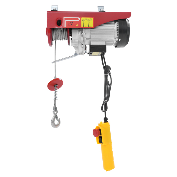 Palan électrique à câble métallique de 600 kg avec arrêt d'urgence de 12 m, palan électrique avec télécommande à câble, palan électrique pour garage, entrepôts