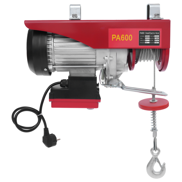 Palan électrique à câble métallique de 600 kg 12 m avec télécommande sans fil, palan électrique à commande sans fil, palan électrique à double élingue Palan électrique à câble métallique de 600 kg 12 m avec télécommande sans fil, palan électrique à commande sans fil, palan électrique à double élingue