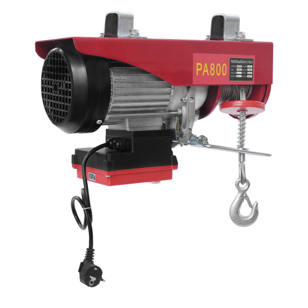 Palan électrique à câble métallique de 800 kg 12 m avec télécommande sans fil, palan électrique à commande sans fil, palan électrique à double élingue