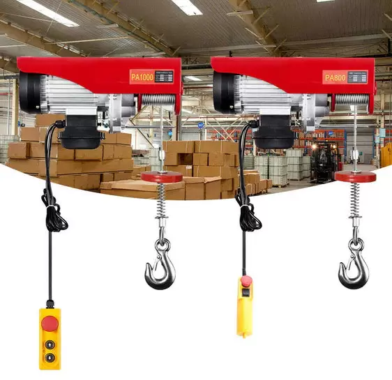 Palan électrique 800/1000 kg avec interrupteur d'arrêt d'urgence 220 V 1600 W Treuil électrique IP40 - Classe de protection 6 mm