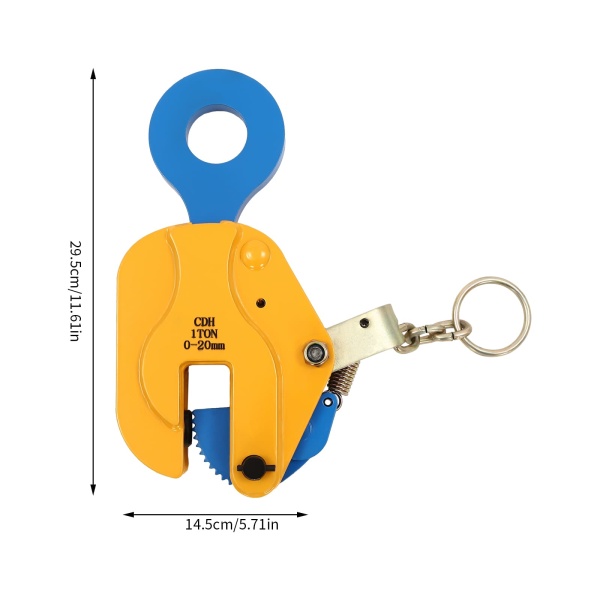 Pince de levage de plaques verticales, pince de levage de tôles, pince de levage de plaques à usage intensif, capacité de charge 1T/ 2204.62 lbs