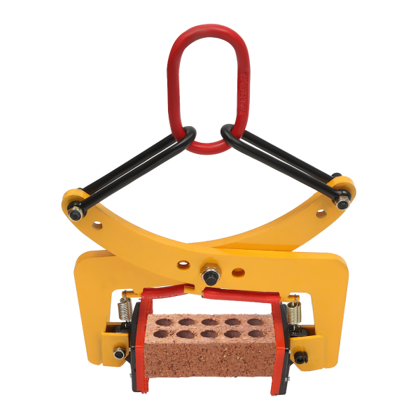 Pince à pierre de type anneau de suspension 325 kg, utilisée pour serrer des palettes en bois, soulever et transporter du bois d'œuvre, construction de pince d'extraction de palette jaune Pince à pierre de type anneau de suspension 325 kg, utilisée pour serrer des palettes en bois, soulever et transporter du bois d'œuvre, construction de pince d'extraction de palette jaune