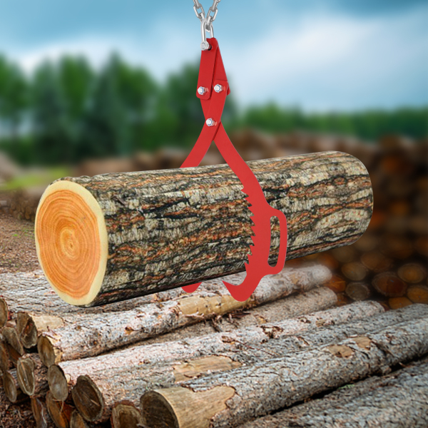 Pince à bois, pince forestière pour troncs d'arbres jusqu'à 635 mm, force de traction 1000 kg (rouge)