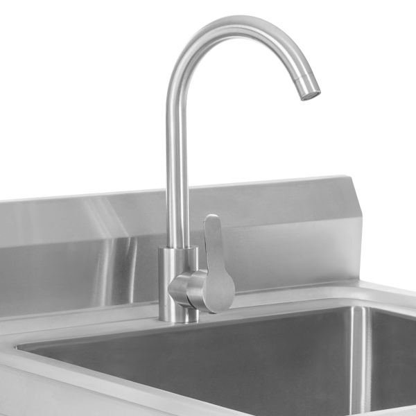 Lavabo en acier inoxydable avec robinetterie, lavabo mural mobile en acier inoxydable pour lavabo extérieur de jardin évier