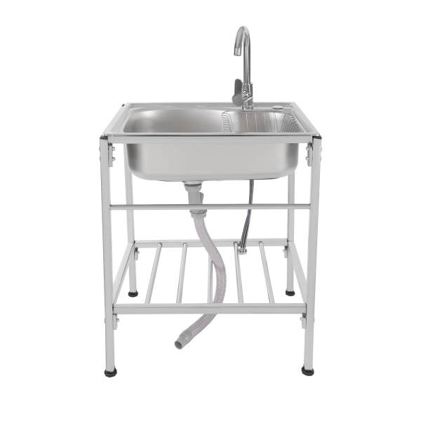 Single sink outdoor camping kitchen sink 304 stainless steel for indoor and outdoor use such as gardens, balconies, courtyards