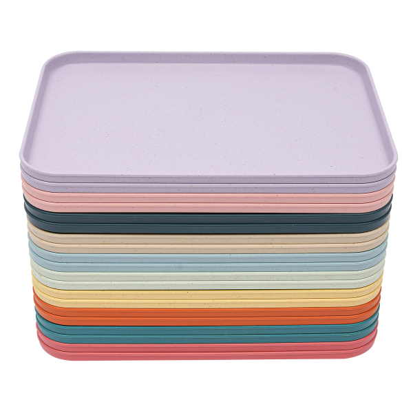 Lot de 20 plateaux en plastique 31 x 22 cm, plateau de restauration rapide, plateau repas rectangulaire, plateau en plastique antidérapant (12 x 9 pouces)