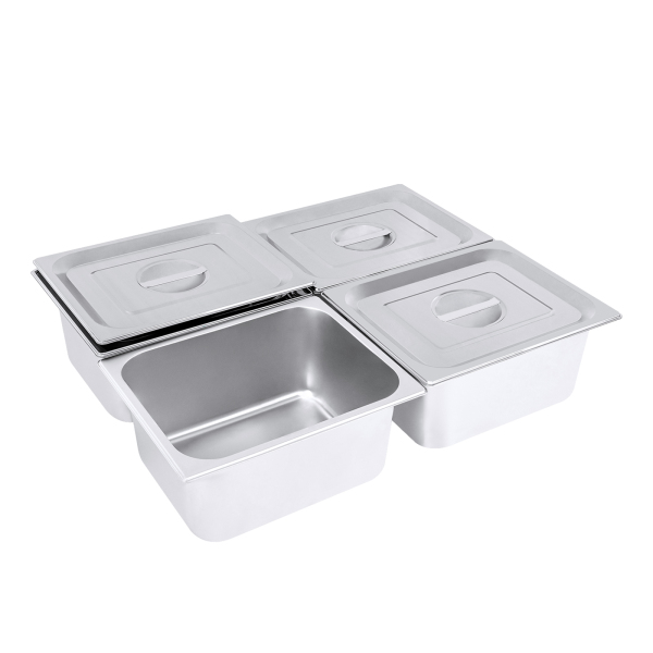 4 paquets de marmites à vapeur en acier inoxydable, Capacité de chaque produit : 7L, 32.5*26.5*26.5*15cm, Argent