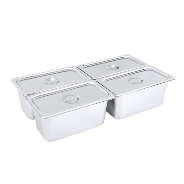Lot de 4 poêles à vapeur en acier inoxydable pour hôtel, taille 1/3 x 6" de profondeur, poêle d'hôtel en acier inoxydable de 0,35 cm d'épaisseur Lot de 4 poêles à vapeur en acier inoxydable pour hôtel, taille 1/3 x 6" de profondeur, poêle d'hôtel en acier inoxydable de 0,35 cm d'épaisseur