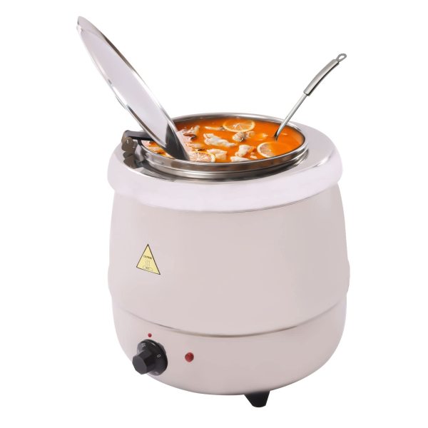 Chauffe-soupe commerciale avec couvercle et insert amovible en acier inoxydable pour buffet, restaurant Chauffe-soupe commerciale avec couvercle et insert amovible en acier inoxydable pour buffet, restaurant