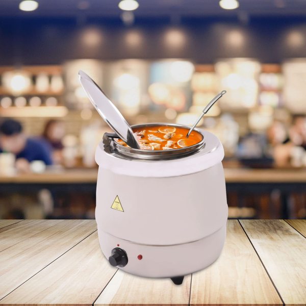 Chauffe-soupe commerciale avec couvercle et insert amovible en acier inoxydable pour buffet, restaurant